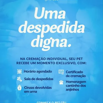Na cremação individual, cada pet recebe um momento exclusivo, com cuidado, respeito e acolhimento em cada detalhe.  Porque o amor permanece, mesmo depois da despedida. 💙🐾